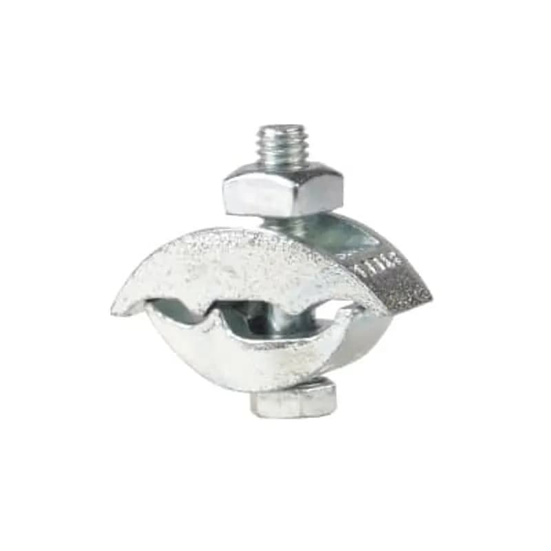Clamp, PC Beam, Outer Diameter of Conduit or Pipe 1.315 Inch, Nominal Conduit Size 1 Inch, Hot-Dip Galvanized Malleable Iron, For Mounting Pipe or Conduit Parallel to the Beam
