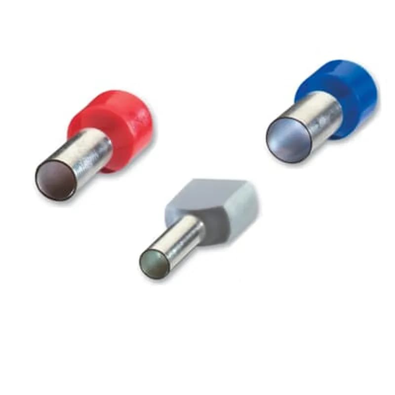 Insulated Nylon Ferrule for Wire Size 14, Wire Size 2.5 mm2, Length 0.748 inches, Blue