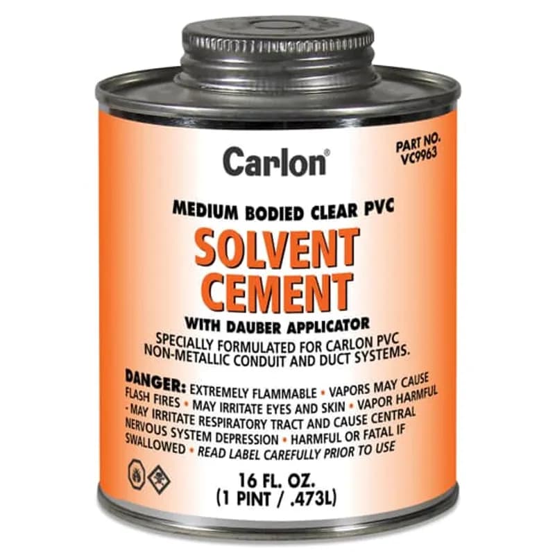 Quart size standard clear PVC cement with dauber applicator.