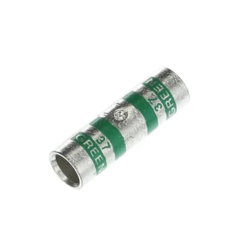 Copper Two-Way Splice Connector, Standard Barrel, Max 35kV, Wire Size 1 AWG, Tin Plated, Die Code 37, Die Color Code Green