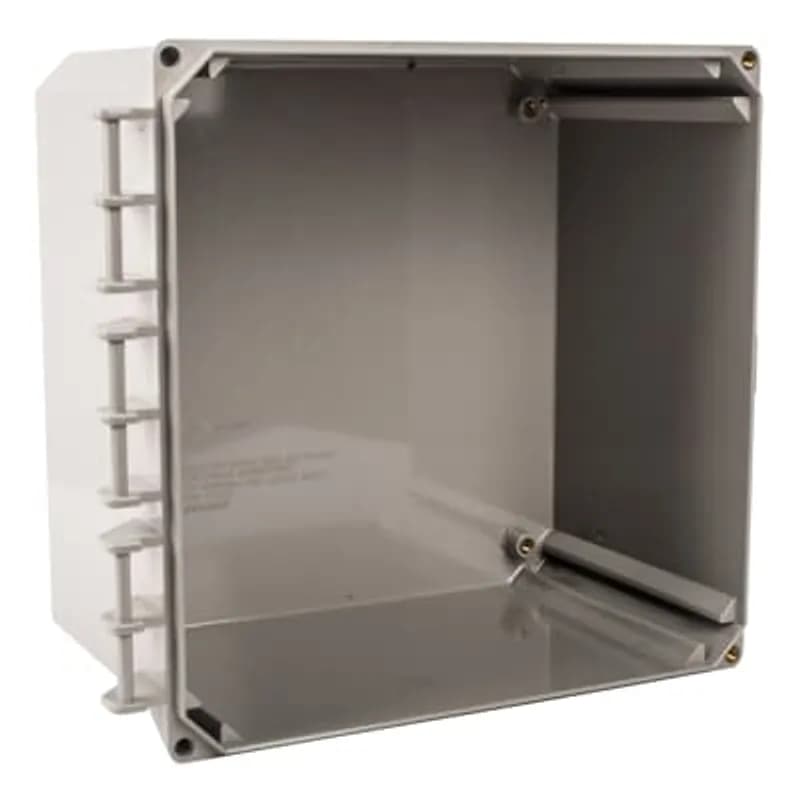 Circuit Safe Polycarbonate NEMA Enclosure with external hinge, 10 Inches x 10 Inches x 6 Inches