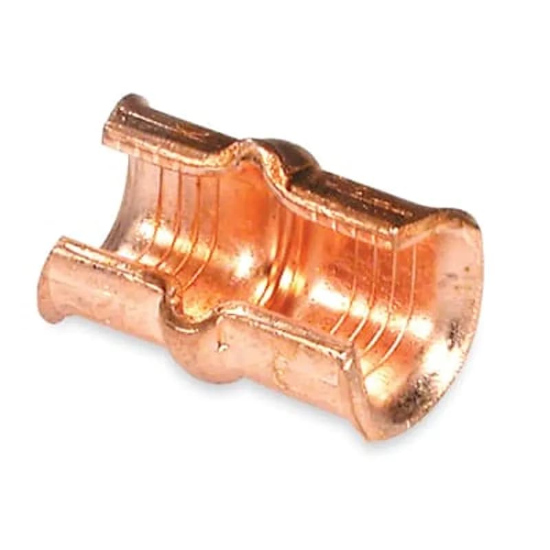 Copper C-Tap for 600V Applications, Wire Range Main: 2-1/0, Branch 2-12, Length 1-1/16 Inches, Height 31/32 Inch, Tin Plated, Die Code 50, Die Color Code Orange