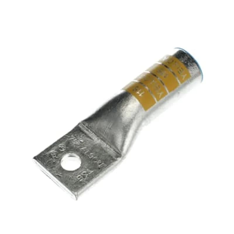 ABB - Installation Products 60178 - Aluminum One-Hole Lug, Long Barrel, Blind End, Max 35kV, 750 kcmil Wire, 900 Compact, 5/8 Inch Bolt Size, Tin Plated, Die Code 115H, Die Color Code Yellow