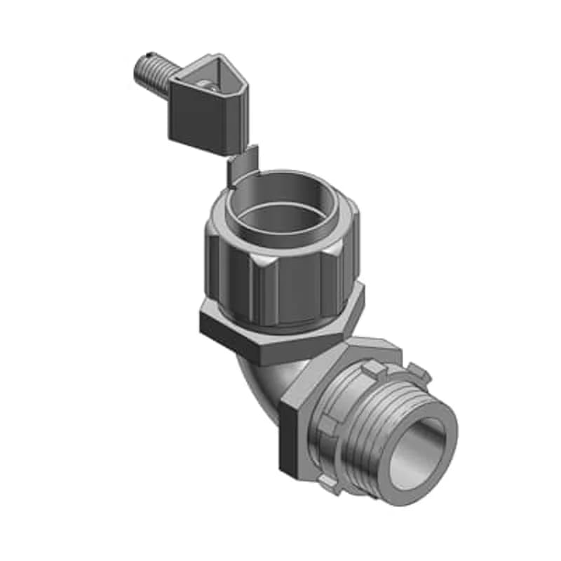 ABB - Installation Products 5259GR - 3 Inch 90 Degree Malleable Iron External Bonding Liquidtight Connector, for Use With Flexible Metal Conduit