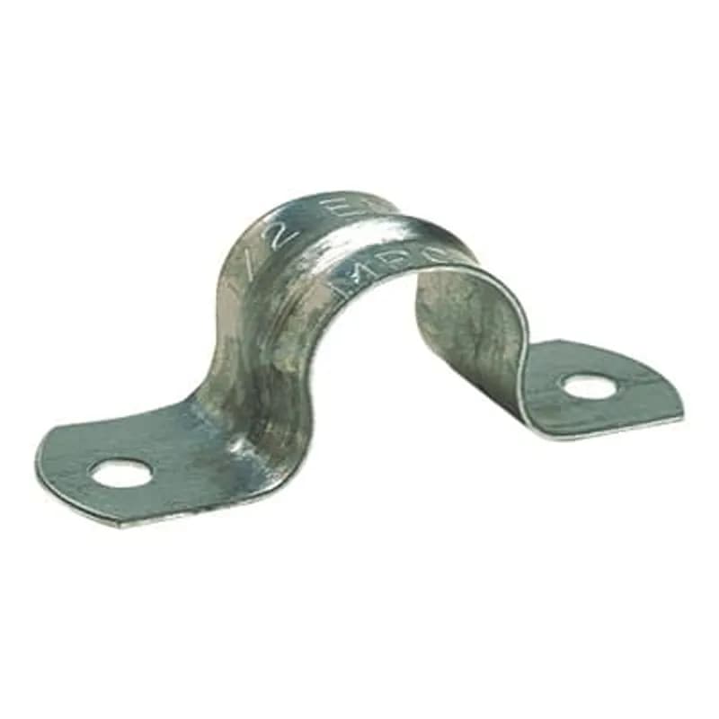 Two Hole Strap, Conduit Size 1-1/2 Inch, Length 4.22 Inches, Width 0.88 Inches, Material Zinc Plated Steel, For use with EMT Conduit