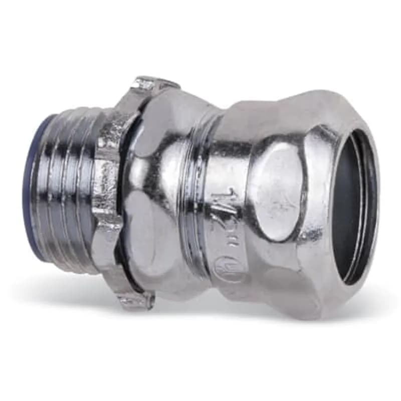 ABB - Installation Products 5123 - 1/2 Inch Insulated Compression Connector, Steel Electro Zinc Plated, Insulator Thermoplastic for Use with EMT Conduit