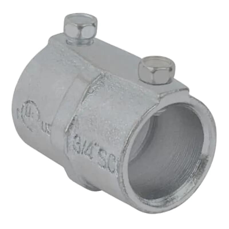 3 Inch, Set Screw Coupling, Malleable Iron-Zinc Plated, Concrete Tight When Taped, for Use with Rigid Conduit