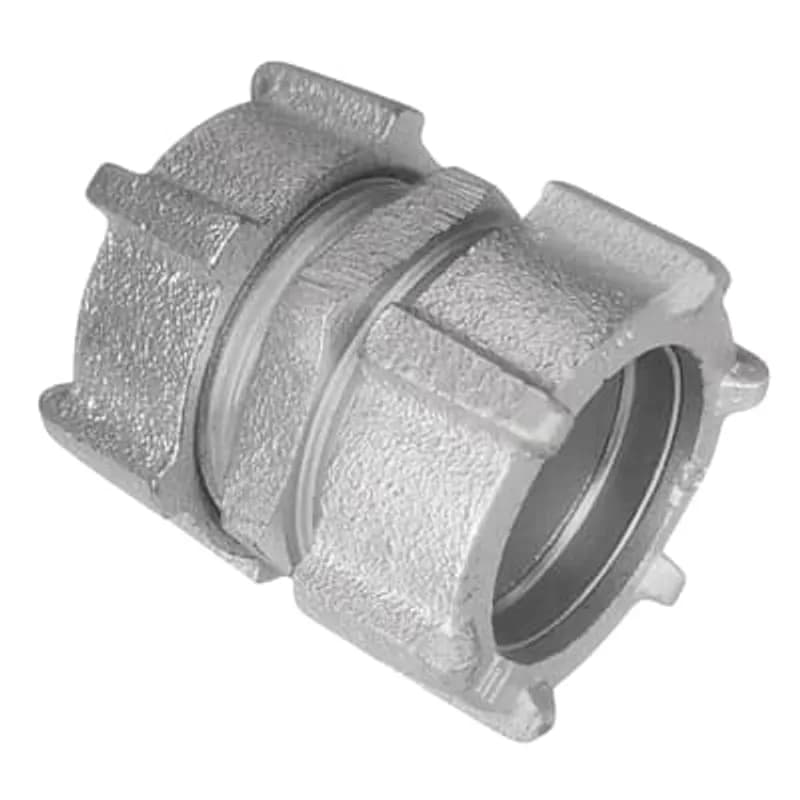 3/4 Inch, Malleable Iron-Zinc Plated Compression Coupling, For Use with Rigid Conduit