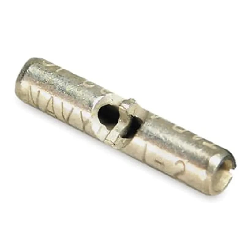 Non-Insulated Butt Splice, Length 0.99 Inch, Width 0.27 Inch, Wire Range 10-8 AWG, Copper, Tin Plated