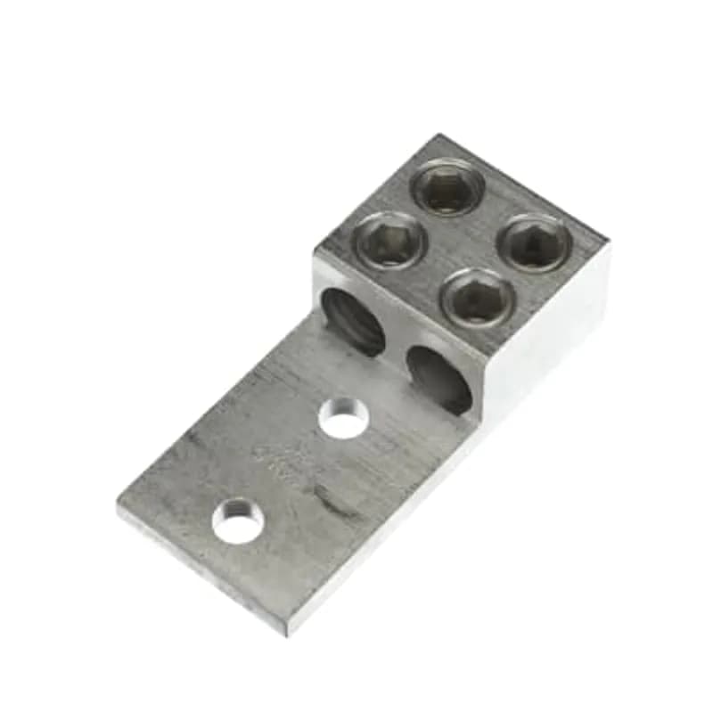 ABB - Installation Products ADR60-22D - Type ADR-ALCUL Two-Conductor, Two-Hole Mount, Conductor Range 2 Str-600 kcmil, Length 5-5/16 Inches, Width 2-3/4 Inches, Height 1-1/2 Inches, 1/2 Inch Bolt Hole, 1-3/4 Inch Centers, Tin Plated