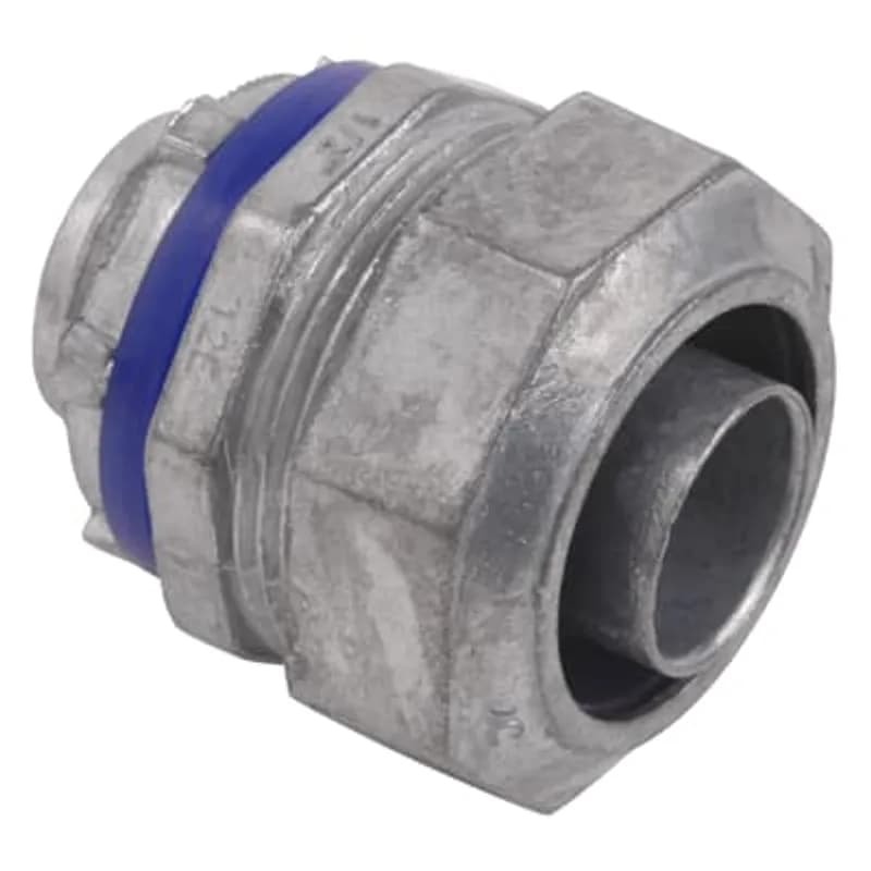Connector, Insulated Straight, Conduit Size 1 Inch, Length 2.28 Inch, Thread Length 0.63 Inch, Width 1.75 Inch, Die Cast Zinc
