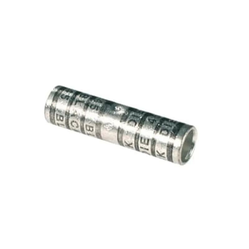 ABB - Installation Products 271-30630-5 - Long Barrel Two-Way Copper Splice, For Code and Navy Copper Cable, Splice, Silver Plated, Cable Size AWG 1 STR, Navy 75 (37), Length 2-7/8 inch, Diameter 15/32 inch, Green, Die Code 37