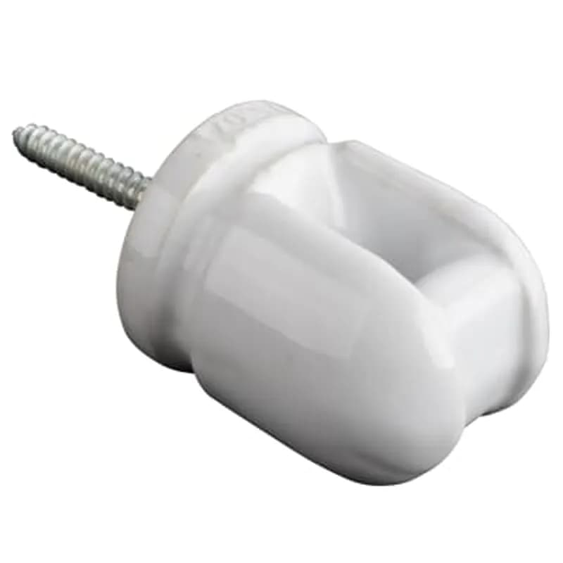 Holder, Wire, Head Length 3.15 Inches, Hole Diameter 0.87 x 0.92 Inches, Screw Length 2-1/4 Inch, Porcelain