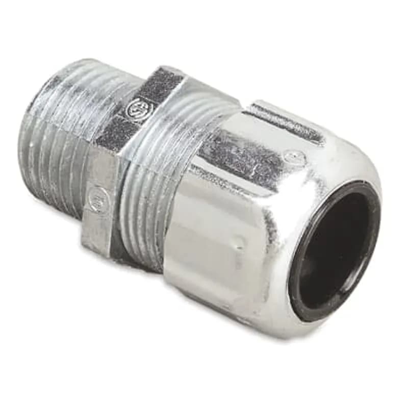 ABB - Installation Products 2942 - Liquidtight Strain Relief Connector, 1 Inch, Straight, Cord Range 0.700 to 0.950 Inch, Throat Diamter 31/32 Inch, Steel Body, Glandnut, and Grip, Rubber Bushing