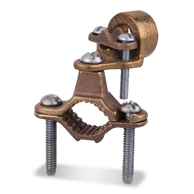 ABB - Installation Products JP34 - Cast Bronze Ground Clamp for Wire Range 10 - 2/0, Water Pipe Size 1/2 - 1, Conduit Size 3/4