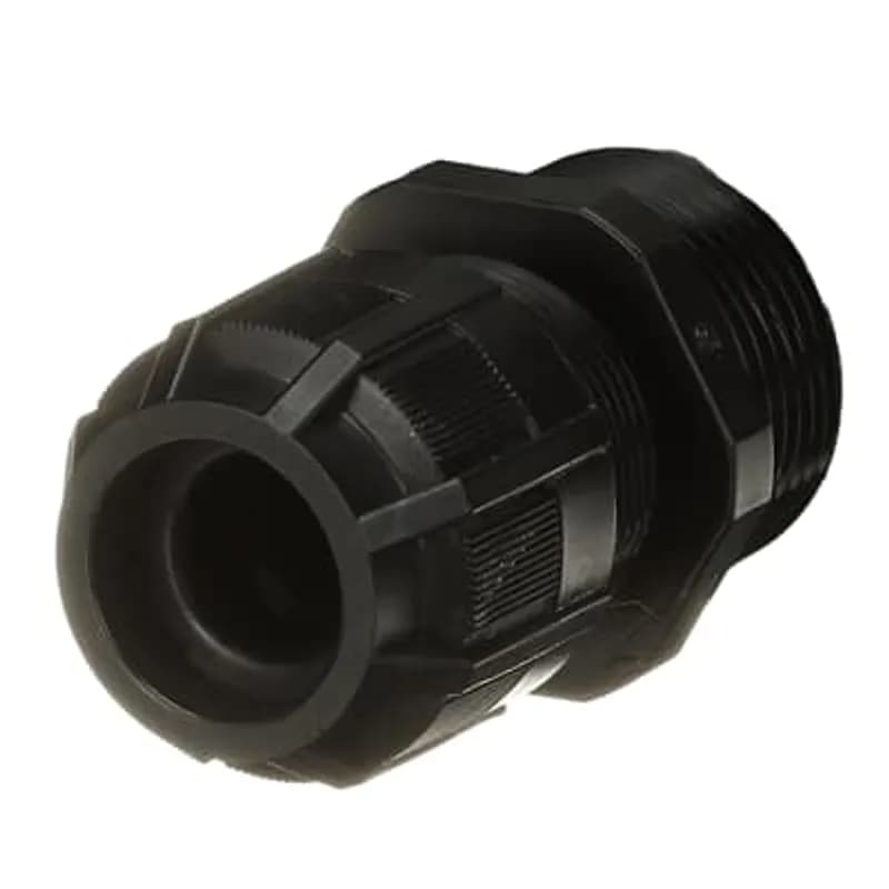 ABB - Installation Products 2940NM - Liquidtight Strain Relief Connector, Straight, 1 Inch NPT Thread, Cable Range 0.310 Inch/7.9mm to 0.560 Inch/14.2mm, IP65 Rating, UV Resistant Polyamide 6.6 Body, Black