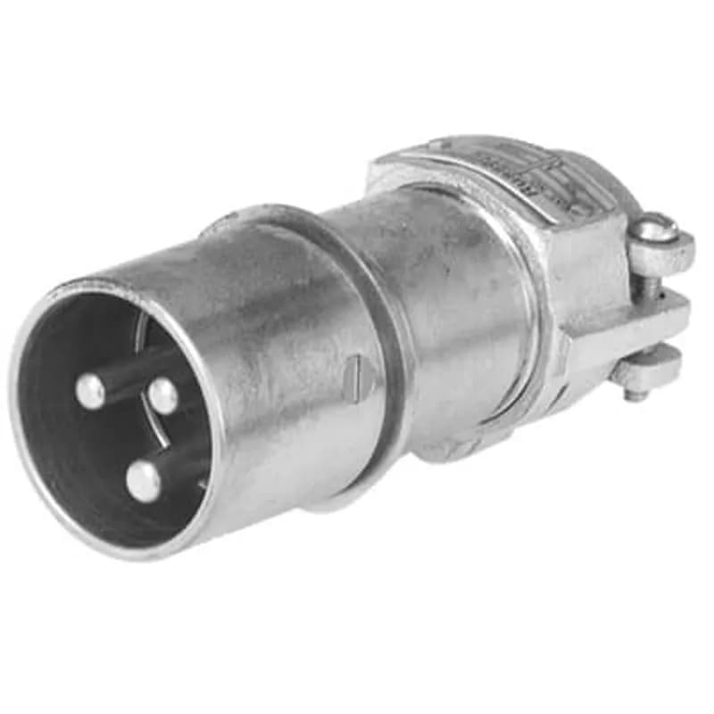 ABB - Installation Products 3750 - FS/FD Metallic Connection- 30 Amp, 250VAC, Aluminum Male Plug, 2 Pole 3 Wire