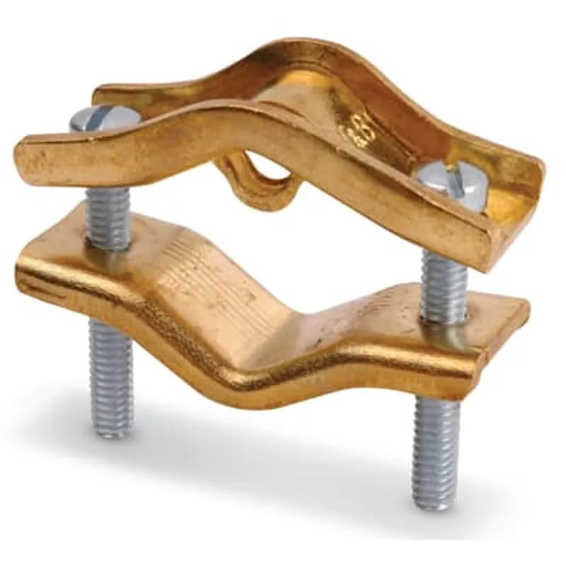 ABB - Installation Products 3844 - K&L Grade Copper Tubing Ground Clamp, Brass Body, Wire Range #8 - 4, Water Pipe Size 1/2 - 1 Inch