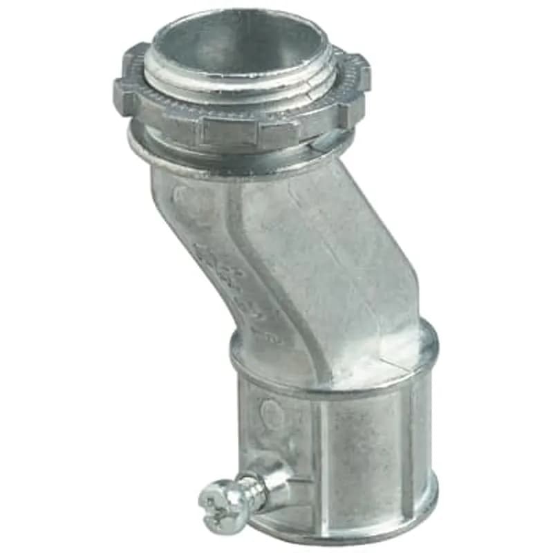 Connector, Offset Set-Screw, Conduit Size 3/4 Inch, Offset 3/4 Inch, Length 2.98 Inches, Width 1.16 Inch, Die Cast Zinc