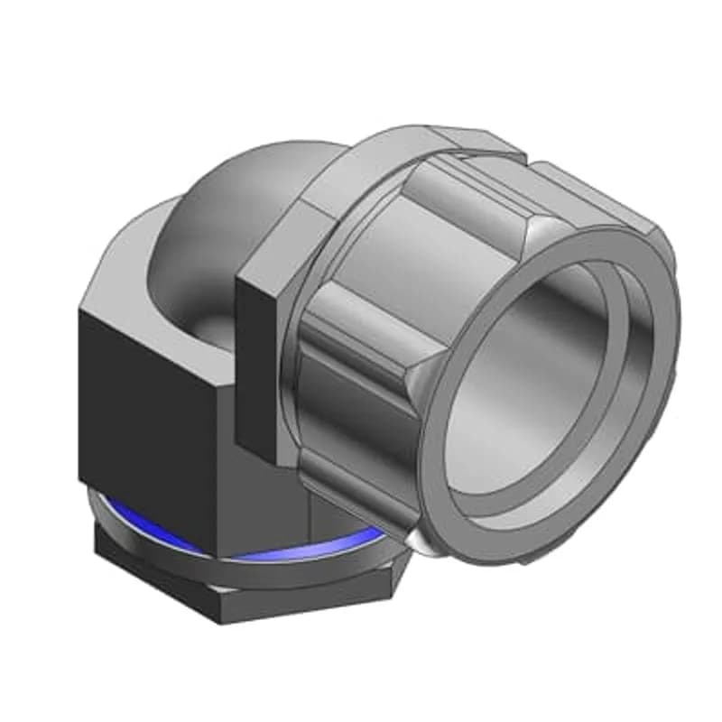 ABB - Installation Products 5374 - 1 Inch 90 Degree Malleable Iron Chase Liquidtight Insulated Connector With Electro-Zinc Plating