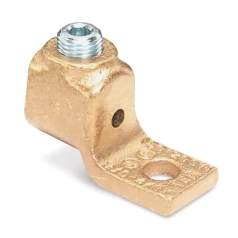 ABB - Installation Products 31007-CK - Locktite Copper One-Hole Lug for Conductor Range #4 - #1 AWG or 50 - 75 NAVY. Length 1-5/8 inch, Width 5/8 inch, Pad Thickness 7/32 inch. Pad Length 13/16 inch. Bolt Size 1/4 inch, Height 1 inch.