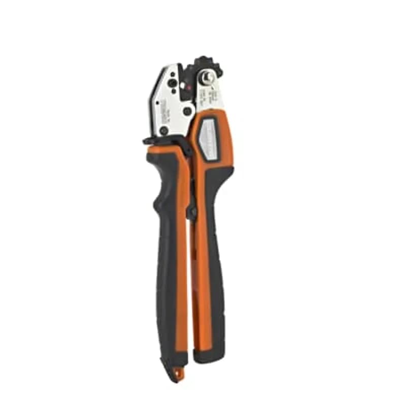 ABB - Installation Products TBM41E - Ratcheting Compression Crimp Tool - 5 Nested Indexing Die with Die Code Embossing, Installs Copper and Aluminum Lugs, Splices, C-Taps, and Pigtails, Wire Ranges #8-#2AWG CU, #10-#6AWG AL