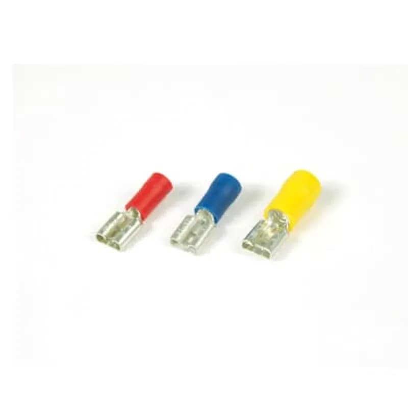ABB - Installation Products TV10-250FDD-XV - Vinyl insulated double crimp female disconnect 250 Series, Wire Range 12-10, Yellow, Canister of 15 disconnects