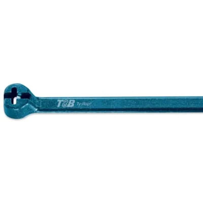 ABB - Installation Products TY25M-NDT - Detectable Cable Tie, Bright Blue Polyamide (Nylon 6.6) for Temperatures up to 85 Degrees Celsius (185 F) for Indoor Applications, Length of 178.18mm (7.015 Inches), Width of 4.72mm (0.186 Inches), Thickness of 1.22mm (0.048 Inches), Tensile Strength Rating of 222 Newtons (50 Pounds), Bulk Pack
