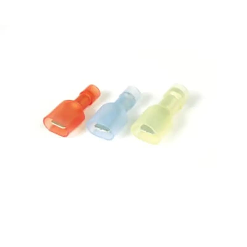 ABB - Installation Products TNF18-250MDD-XV - Nylon insulated double crimp male disconnect 250 Series, Wire range 22-16, Red, Canister of 15 disconnects