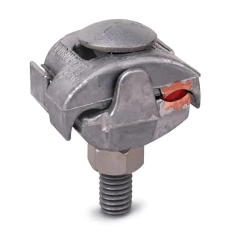 ABB - Installation Products PAC7 - Aluminum Type PAC - Aluminum Parallel Groove Clamp with Cast Copper Liner for Wire Range Main: 336.4-1/0, 1/0-6 AR ASCR 400-2/0 Str., 1/0-6 AR AL/CU, Tap: ASCR 1/0 Str.-8 Sol. ALCU