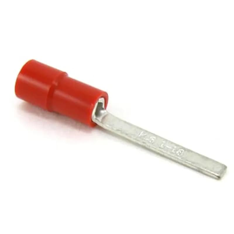 Insulated Vinyl Blade Terminal for Wire Range 22-16, Red