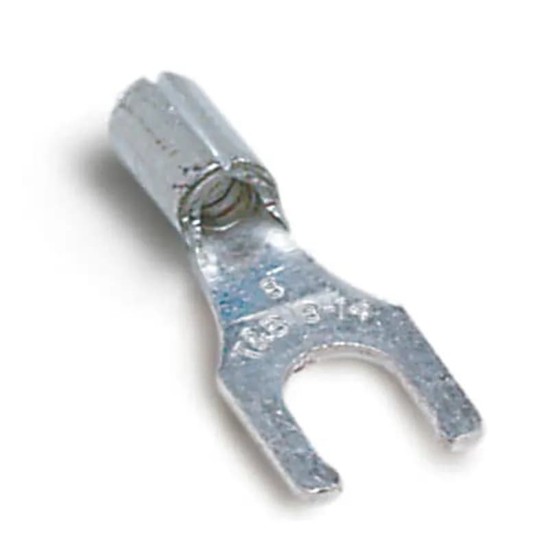 Non-Insulated Locking Fork Terminal for Wire Range 12-10 Stud Size #10, Metallic