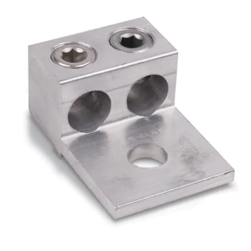 ABB - Installation Products AD 600 - Aluminum Mechanical Lug, Two Barrel, #4 - 600 kcmil, Bolt Size 1/2 Inch, Height 1-9/16 Inches, Width 2-3/8 Inches, Length 3-1/8 Inches, Tin Plated