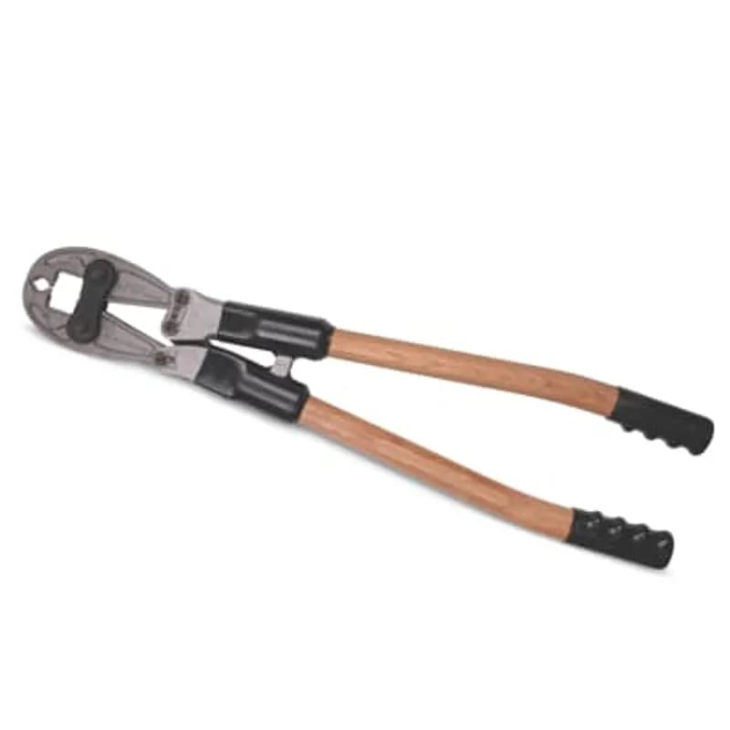 ABB - Installation Products ODB - Manual Compression Tool with Fixed O and D Die, Straight Wooden Handles, Handle Length 21 inches, Weight 6.5 pounds