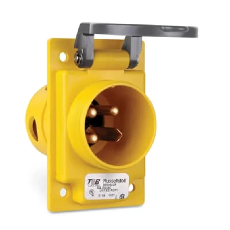 DuraGard 60 Amp, Splash-Proof Spring Flap (Weathertight), Reverse Service Male Receptacle- 250V
