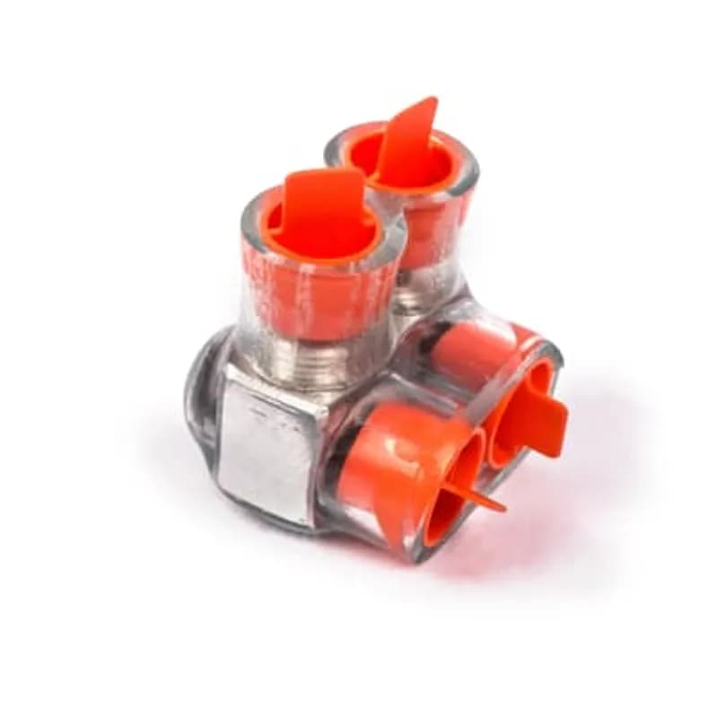 ABB - Installation Products CSB 250-2 - Aluminum Multi-Tap Encapsulated Cable Blocks, Two-Way Configuration, Wire Range 250 kcmil-6 Str, Hex Size 5/16 Inch, Length 2.12 Inches, Width 2.64 Inches, Height 2.13 Inches, Outlets 2, Clear Insulation
