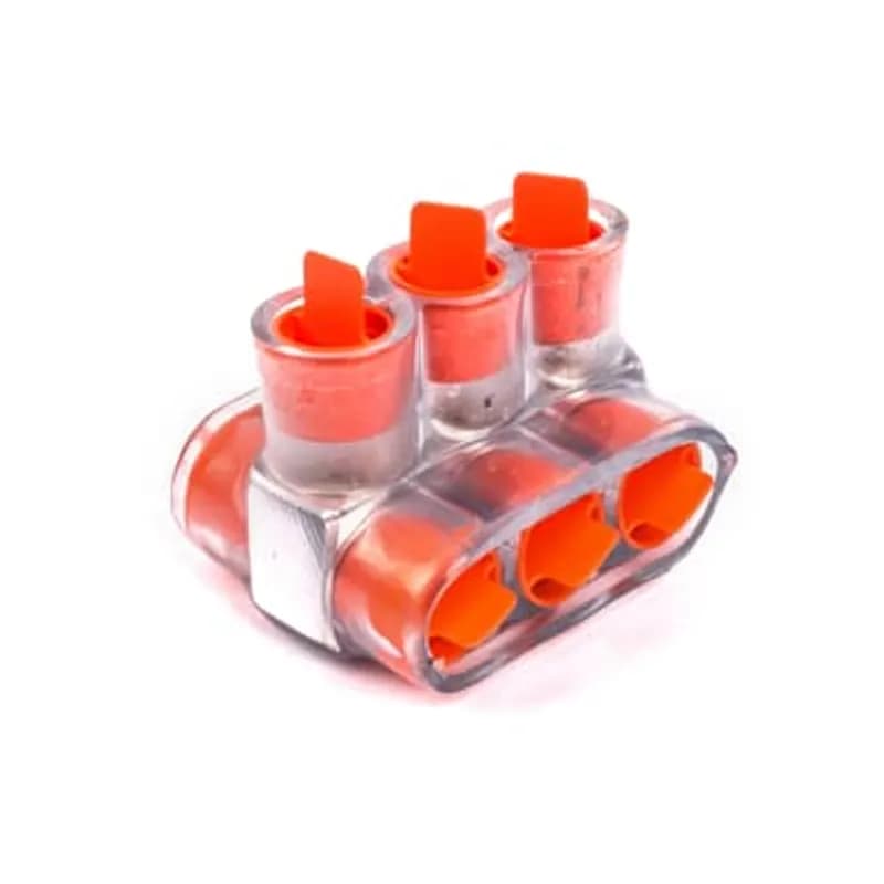 ABB - Installation Products CSB 2/0-3 - Aluminum Multi-Tap Encapsulated Cable Blocks, Two-Way Configuration, Wire Range 2/0 kcmil-14 Str, Hex Size 3/16 Inch, Length 2.35 Inches, Width 1.68 Inches, Height 1.63 Inches, Outlets 3, Clear Insulation