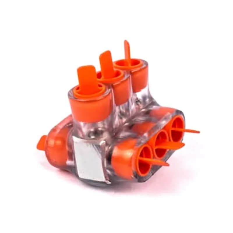 ABB - Installation Products CSB 4-3 - Aluminum Multi-Tap Encapsulated Cable Blocks, Two-Way Configuration, Wire Range 4-14 Str, Screw Size Slotted, Length 1.63 Inches, Width 1.50 Inches, Height 1.25 Inches, Outlets 3, Clear Insulation