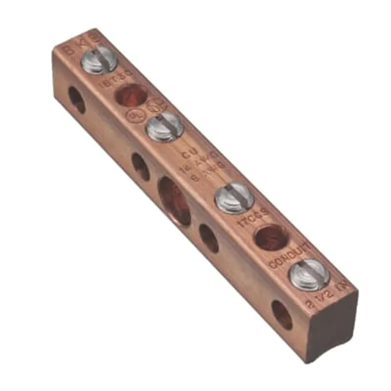 ABB - Installation Products IBT3CB-B1-10 - Intersystem Bonding Termination Copper Ground Bar - Wire Range 14-6 AWG Copper 17AWG for Solid Copper Clad Steel, Recommended Torque 110 pounds/inch