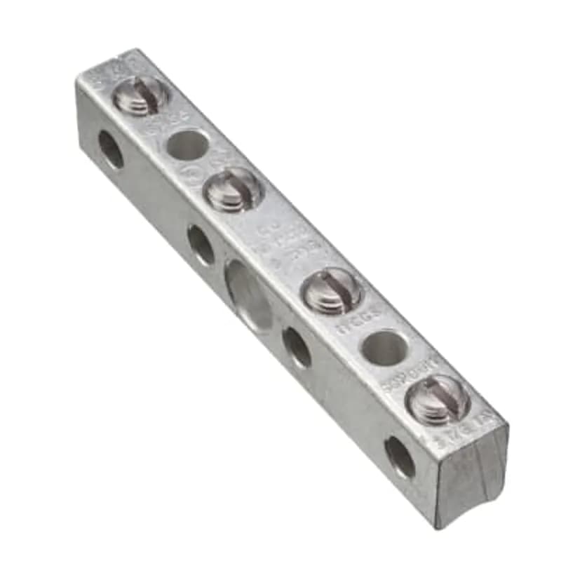 ABB - Installation Products IBT3AB-B1-10 - Intersystem Bonding Termination Aluminum Ground Bar - Wire Range 14-6 AWG Copper 17AWG for Solid Copper Clad Steel, Recommended Torque 110 pounds/inch