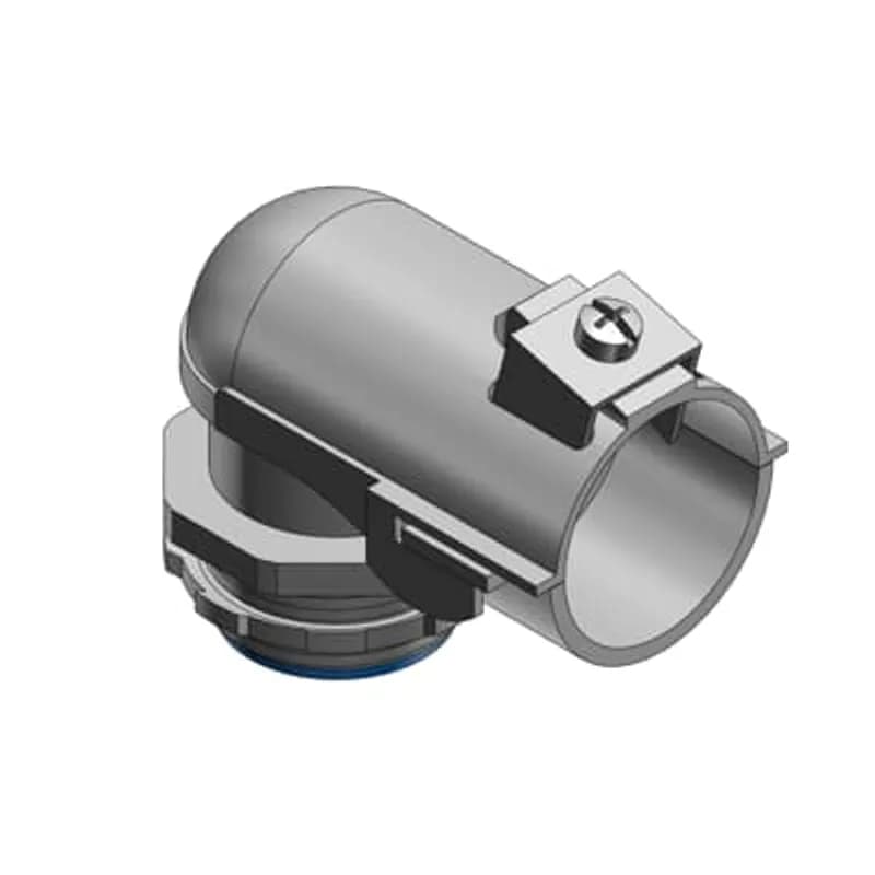 ABB - Installation Products 3137-50 - Metal-Clad and Armored Cable Fitting, 90 Degree Bend, Trade Size 1 Inch, Knockout Size 1 Inch, Cable Range 1.250 to 1.468 Inch, Malleable Iron with Zinc Plating, Nylon Insulated