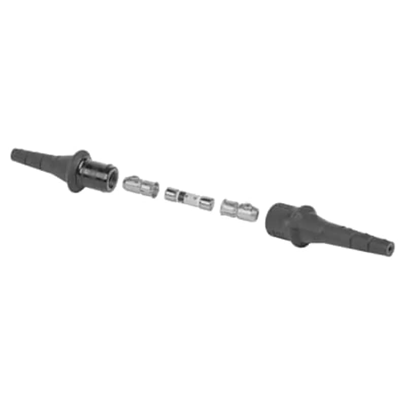 ABB - Installation Products 65U - Copper Breakaway Single Pole In-line Street Light Kits, conductor size AWG 14-6. Dimension length is of 3.54 inches on the load side and of 4.21 inches on the line side. Fuse not Included with kit - DO NOT use Glass Fuses. Kit includes Line and Load side Housings, Metal Fuse Sockets, Assembly Dowel, Lubricant, wiper and Installation Instructions.