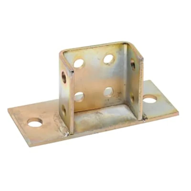 Connector Flush Post Base, 6 Inch x 3 Inch Base, Length of Connector 3 Inches, Width of Connector 3-3/16 Inch, Hot-Dip Galvanized Steel with 3/4 Inch Holes on 1-1/2 Inch Centers