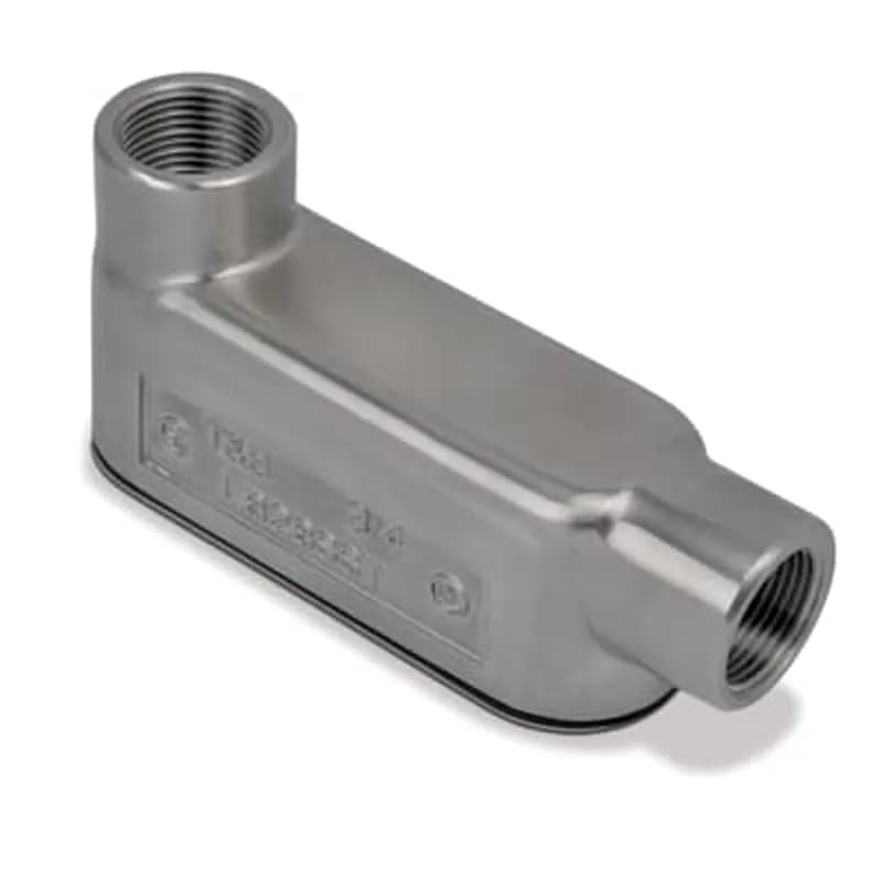 ABB - Installation Products LB18SST - 1/2 Inch 316 Stainless Steel Form 8 (LB) Conduit Body, Cover and Gasket with Polished Finish