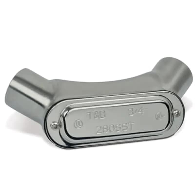 ABB - Installation Products LU18SST - 1/2 Inch 316 Stainless Steel Form 8 (LU) Universal Conduit Elbow with Polished Finish