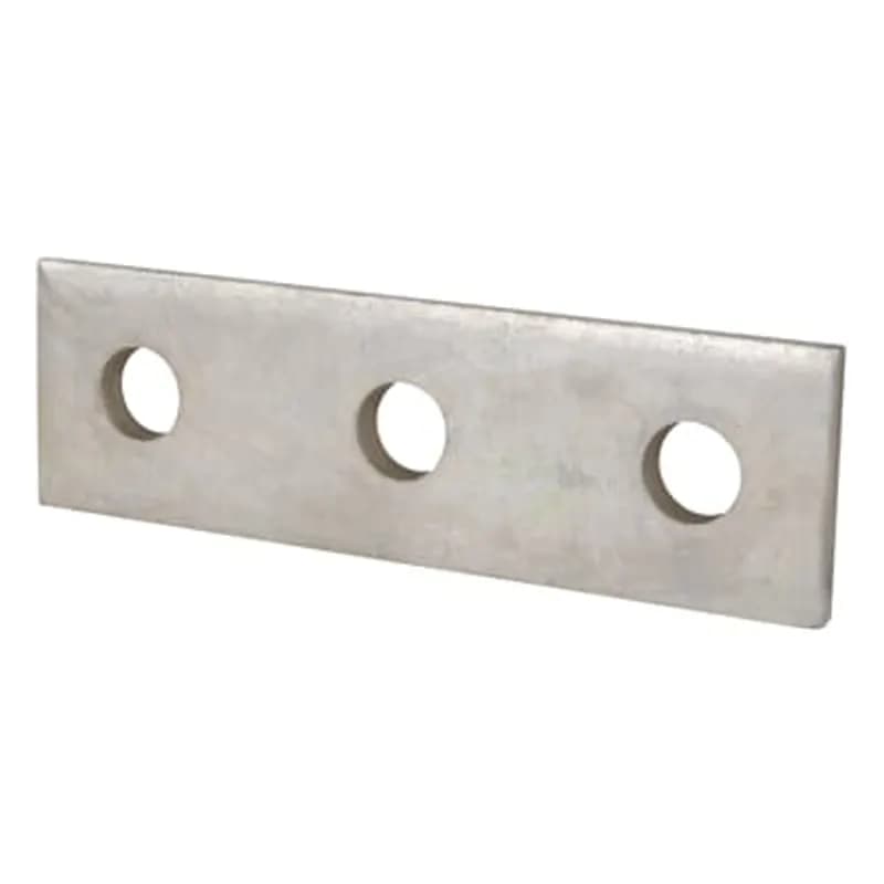 3-Hole Flat Bar Fitting, 4.88 inch X 1.63 inch X 1/4 inch Thick, Steel, GoldGalvanized