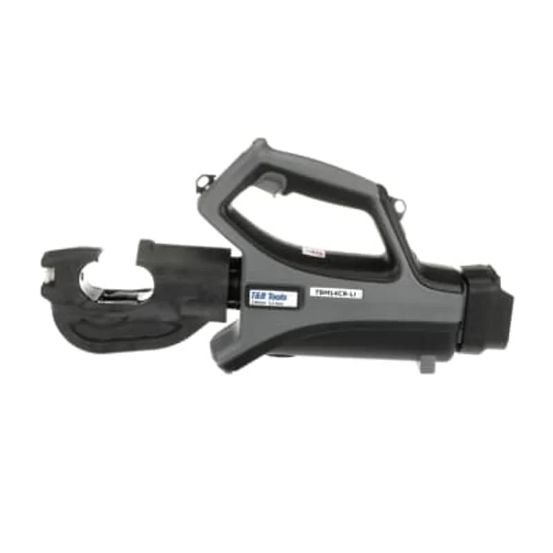 ABB - Installation Products TBM14CR-LI - 14-Ton Lithium-Ion Battery Open Crimp Tool for Crimping #8-900 kcmil Copper, #10-750 kcmil Aluminum Connectors. 22 inch long x 3.5 inch wide x 10.5 inch high. Includes 18V, 5.0Ah Battery. Weight 17.8 pounds with Battery.
