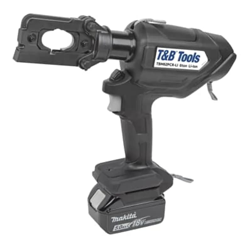 ABB - Installation Products TBM62PCR-LI - 6-Ton Lithium-Ion Battery Powered Closed Crimp Tool for Crimping #8-600 kcmil Copper, #8-400 kcmil Aluminum Connectors. 13.7 inch long x 3.3 inch wide x 10.6 inch high. Includes 18 VDC, 5.0 Ah Battery, Weight with Battery 8.3 lbs.