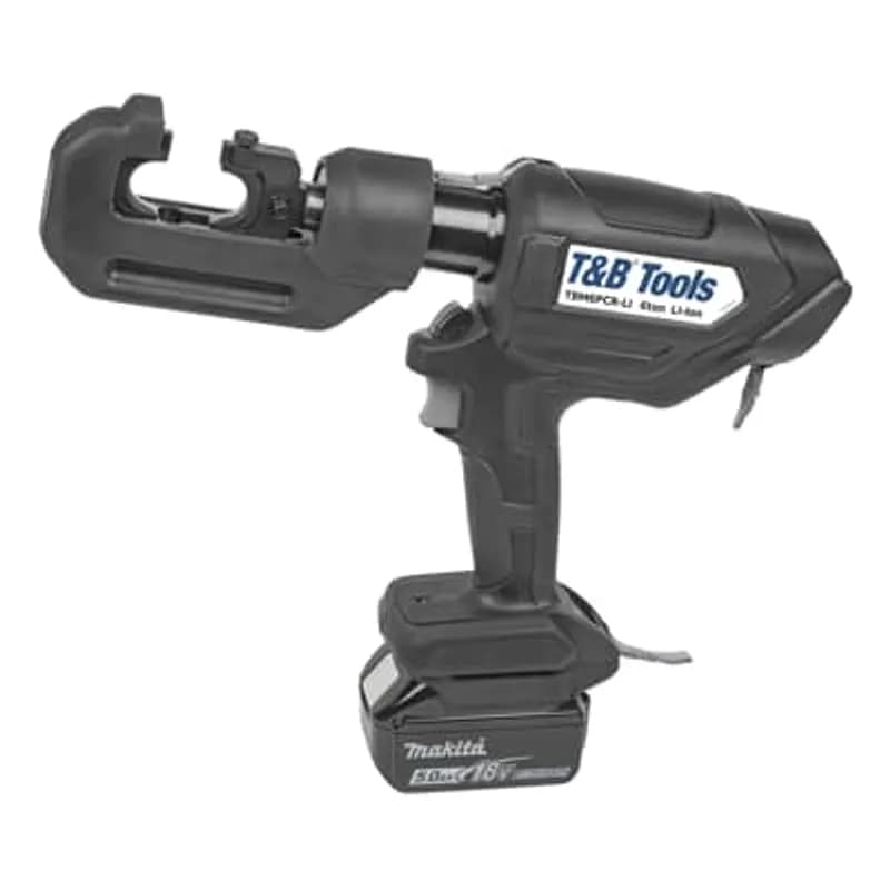 ABB - Installation Products TBM6PCR-LI - 6-Ton Lithium-Ion Battery Powered Open Crimp Tool for Crimping #8-600 kcmil Copper, #8-400 kcmil Aluminum Connectors, Dimensions 13.7 inch long x 3.3 inch wide x 10.6 inch High, Includes 18 V Makita Battery. Weight with Battery 8.3 lbs.