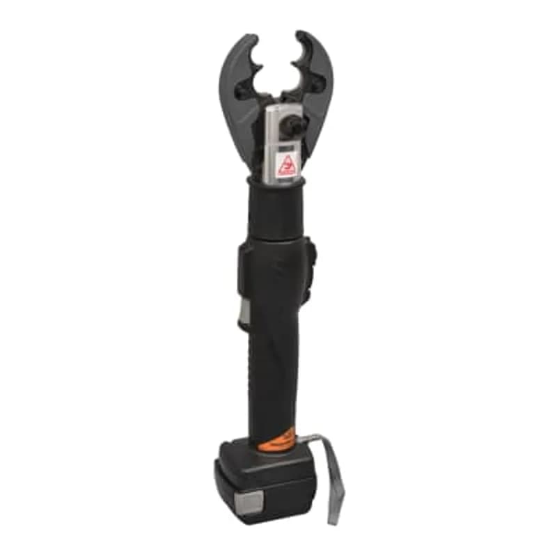 ABB - Installation Products TBM6UCR-LI - 6-Ton Lithium-Ion Battery Powered Inline Open OD Crimp Tool for Crimping #8-300 kcmil Copper, #8-4/0 kcmil Aluminum Connectors. 22 x 3.5 x 4.5 inch. Weight 8.75 pounds with Battery. 14.4 VD, 3.0 Ah
